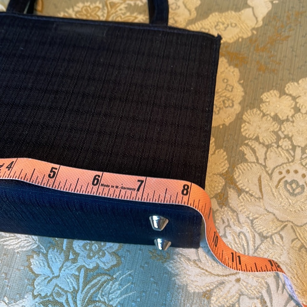 Petite Blk Structured, Textured Handbag - image 8